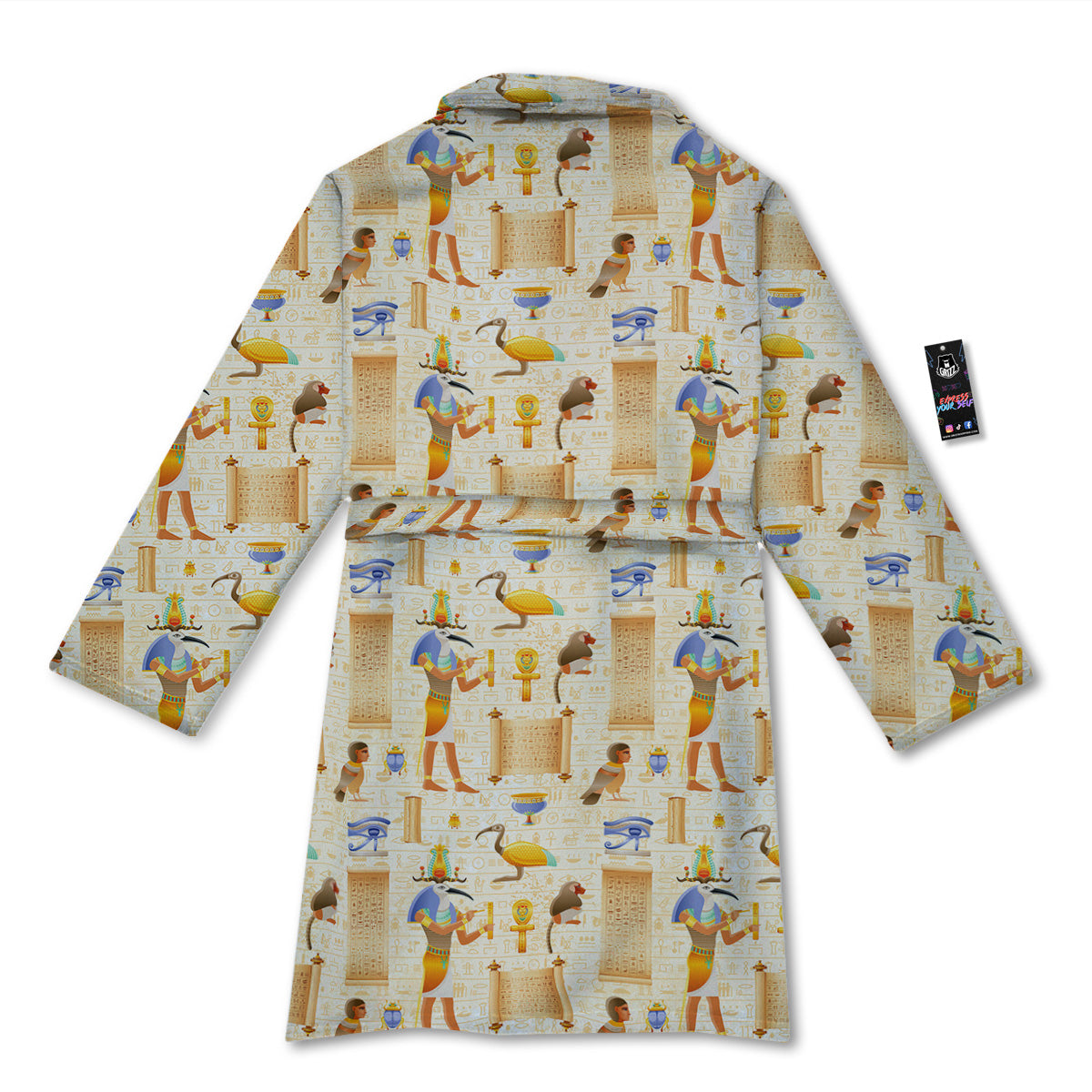 Egyptian Thoth Print Pattern Bathrobe-grizzshop