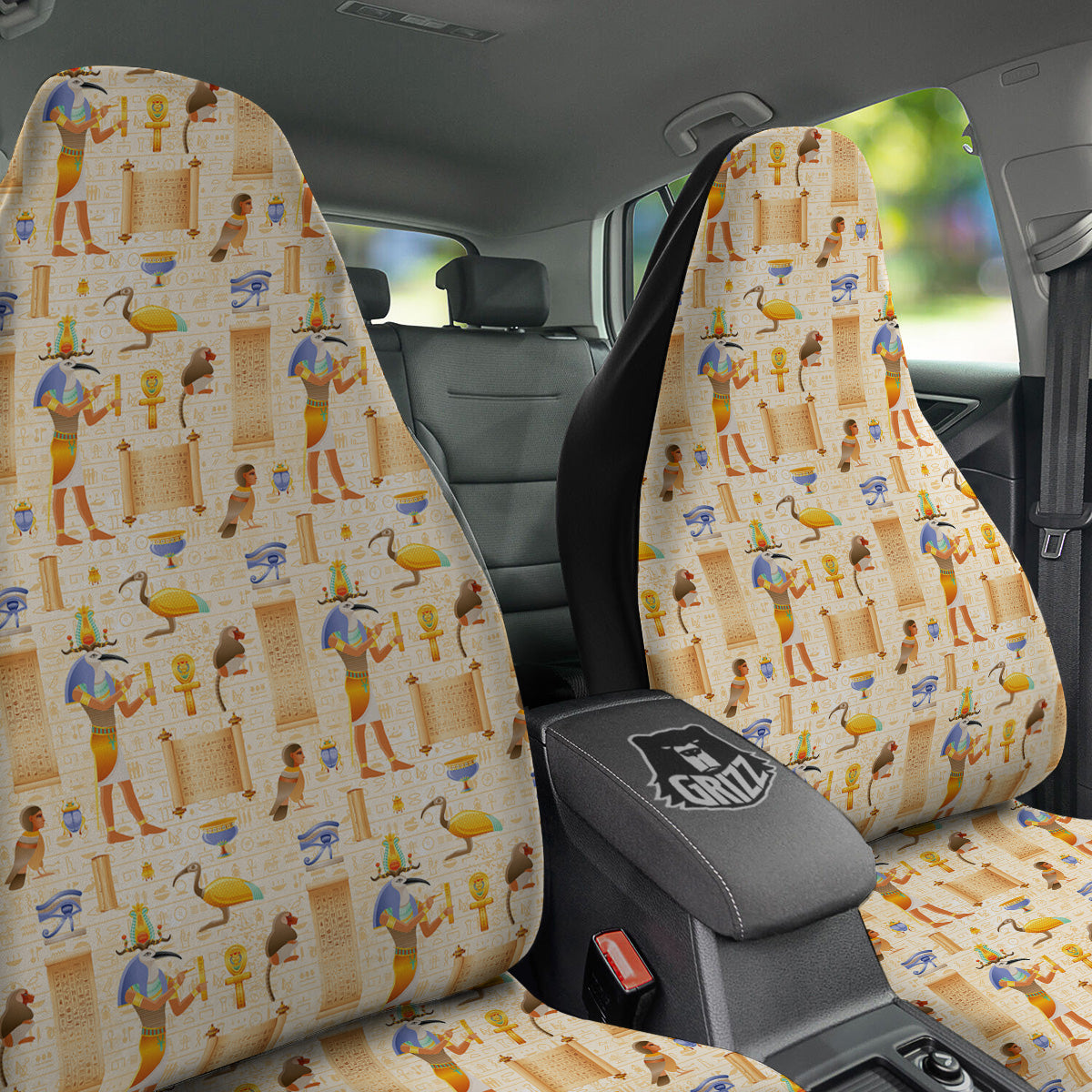 Egyptian Thoth Print Pattern Car Seat Covers-grizzshop
