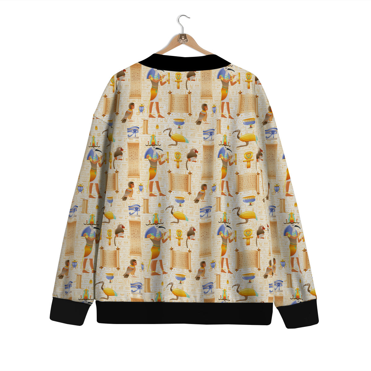 Egyptian Thoth Print Pattern Cardigan-grizzshop