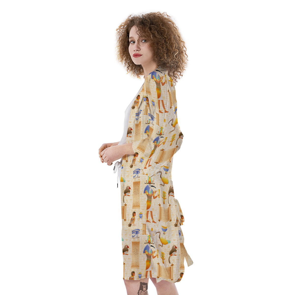 Egyptian Thoth Print Pattern Kimono-grizzshop