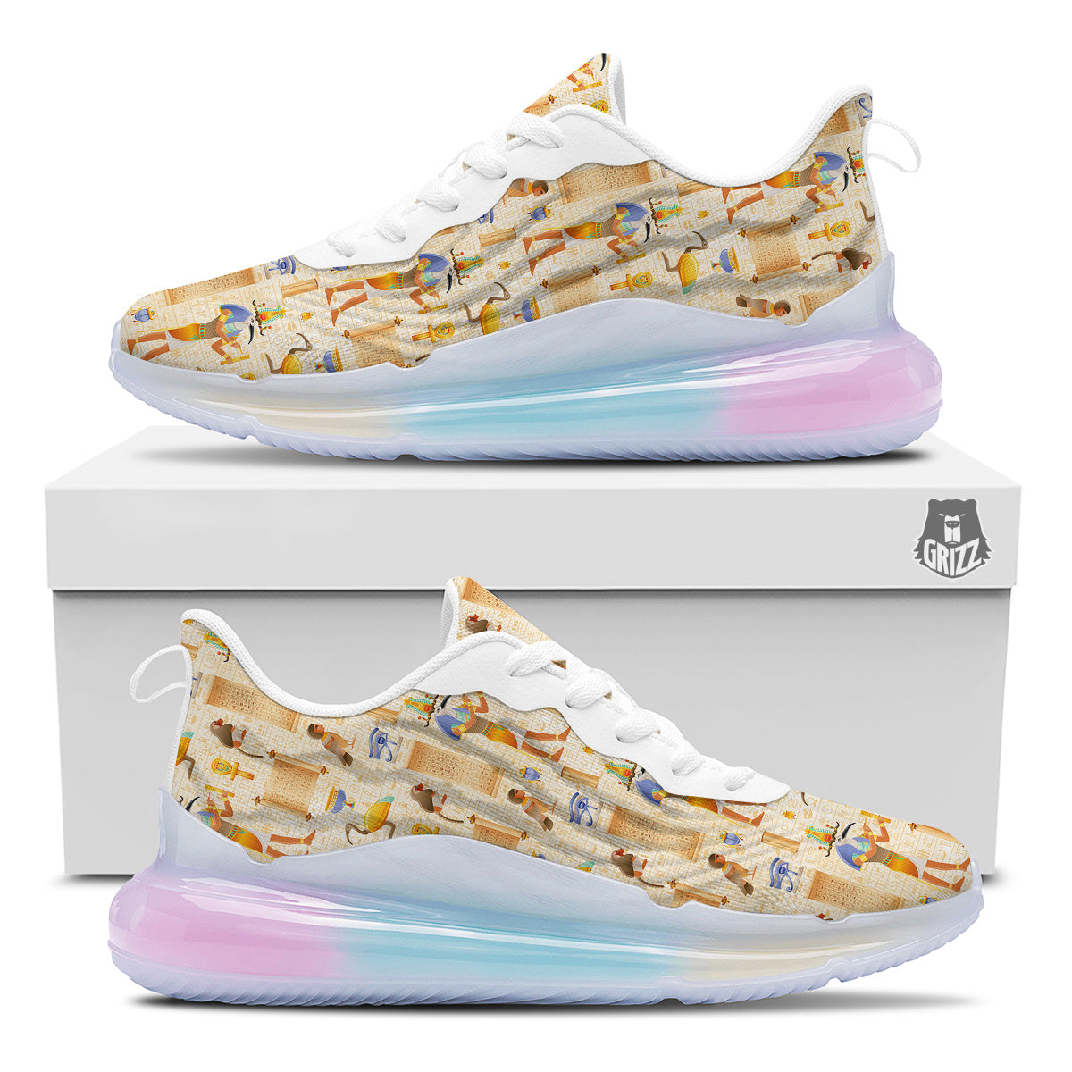 Egyptian Thoth Print Pattern Running Sneakers-grizzshop