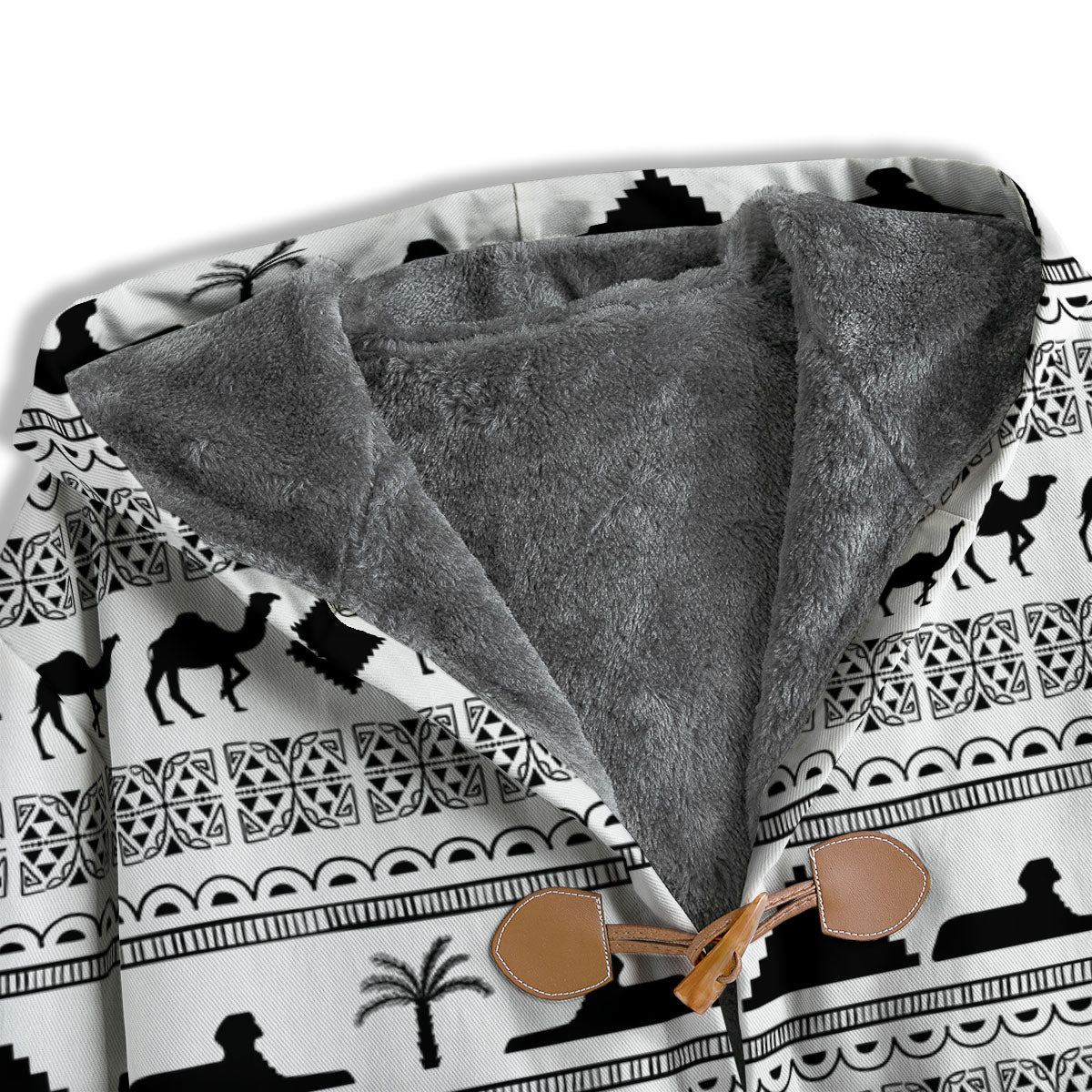 Egyptian White And Black Print Pattern Men's Windbreaker Jacket-grizzshop