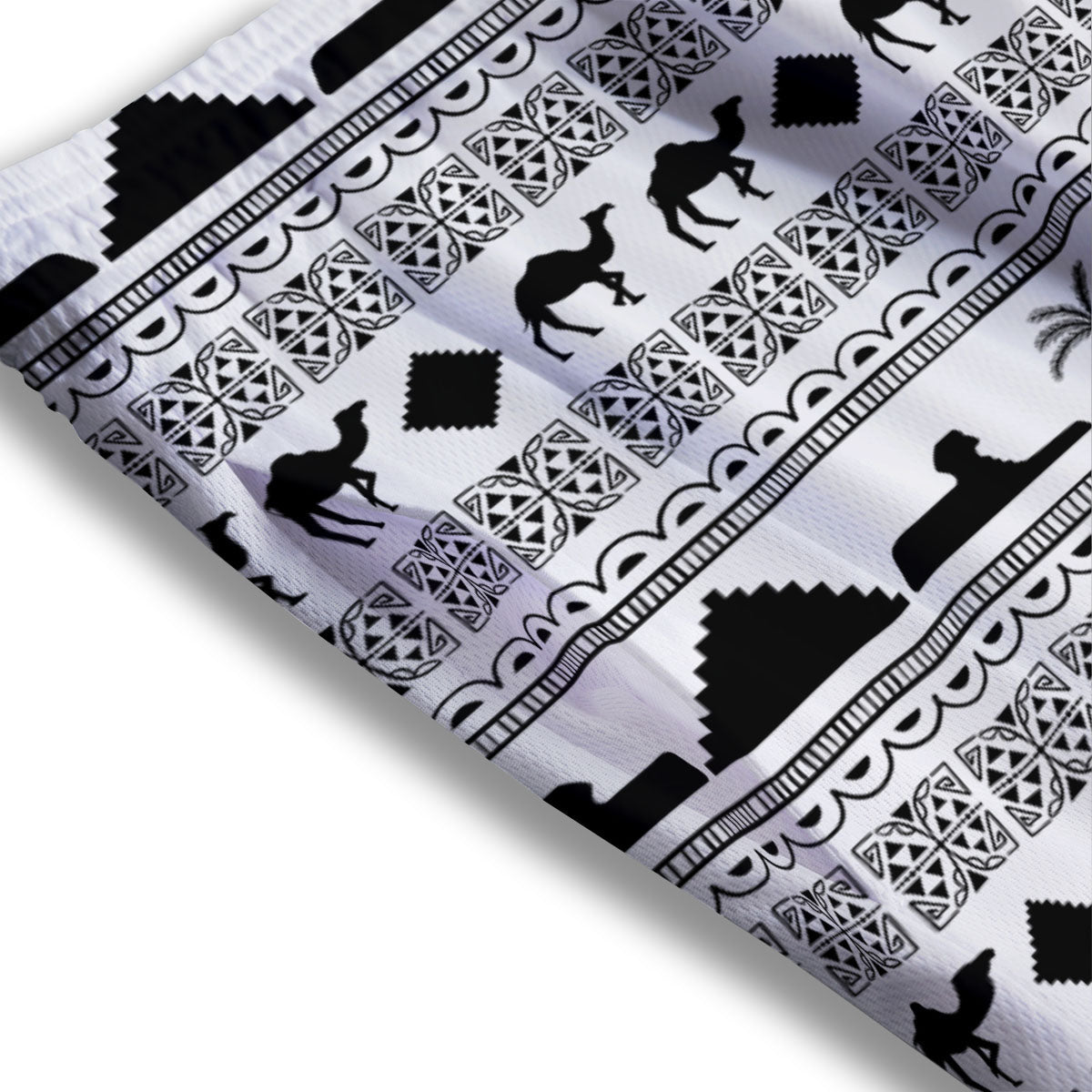 Fox With Glasses Print Pattern Mesh Shorts