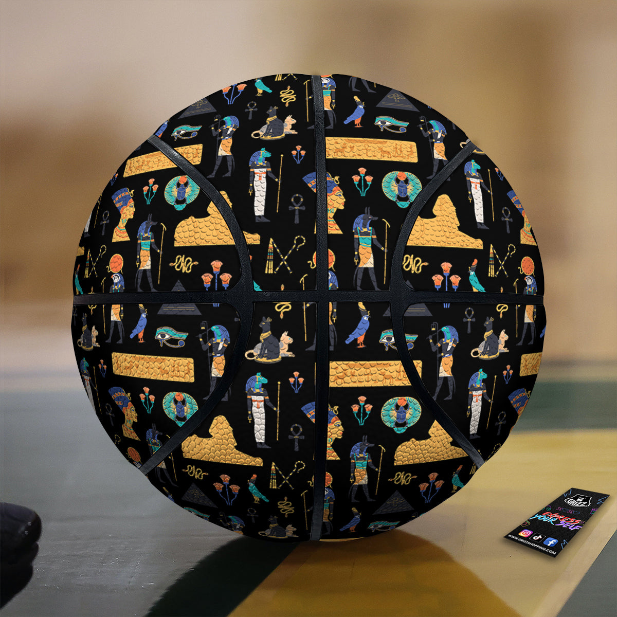 Egyptian Ancient Print Pattern Basketball