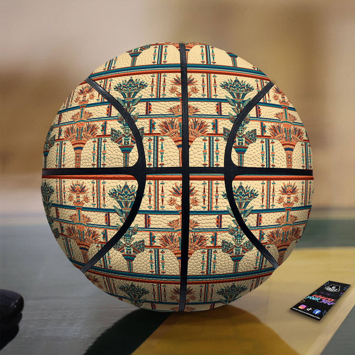 Egyptian Ornament Print Pattern Basketball