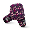 Eiffel Tower Floral Pattern Print Boxing Gloves-grizzshop