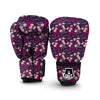 Eiffel Tower Floral Pattern Print Boxing Gloves-grizzshop