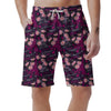 Eiffel Tower Floral Pattern Print Men's Shorts-grizzshop