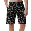 Eiffel Tower Floral Print Pattern Men's Shorts-grizzshop