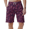 Eiffel Tower Heart Pattern Print Men's Shorts-grizzshop