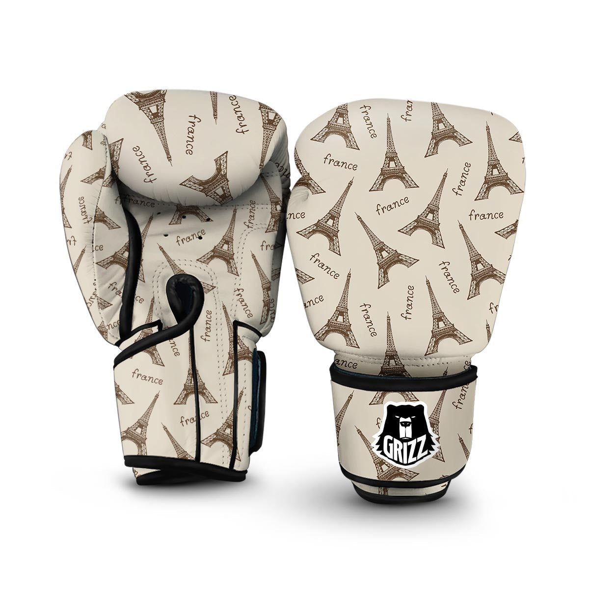 Eiffel Tower Pattern Print Boxing Gloves-grizzshop