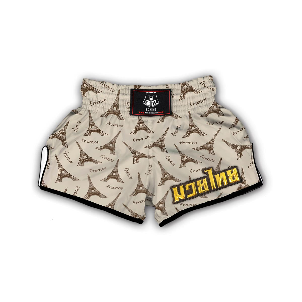 Eiffel Tower Pattern Print Muay Thai Boxing Shorts-grizzshop