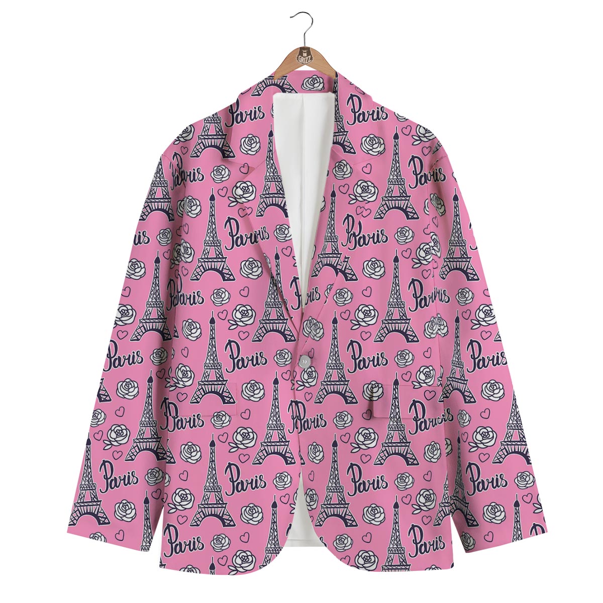 Eiffel Tower Print Pattern Men's Blazer-grizzshop