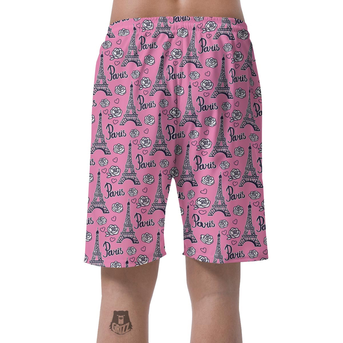 Eiffel Tower Print Pattern Men's Shorts-grizzshop