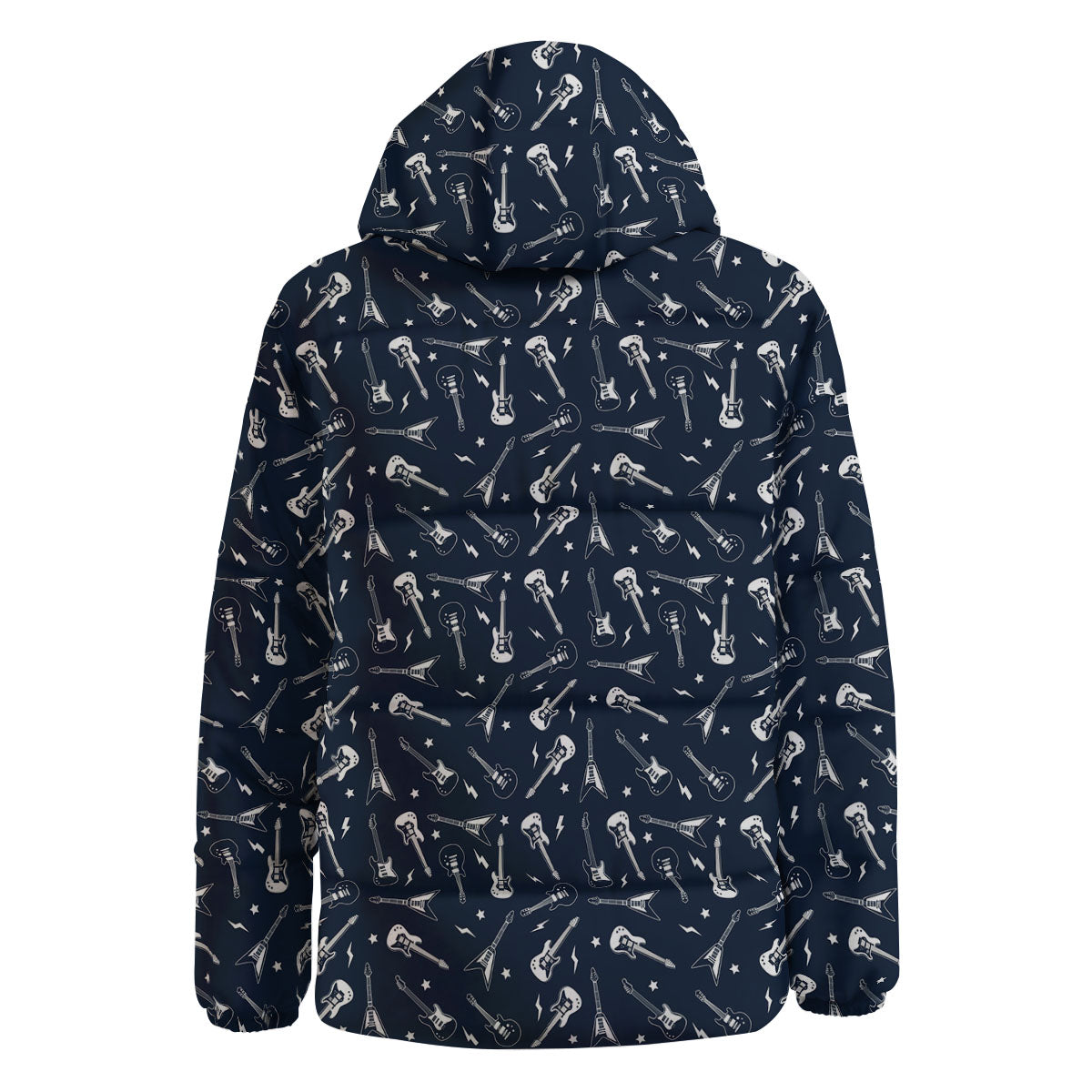 Electric Guitar Print Pattern Down Jacket-grizzshop