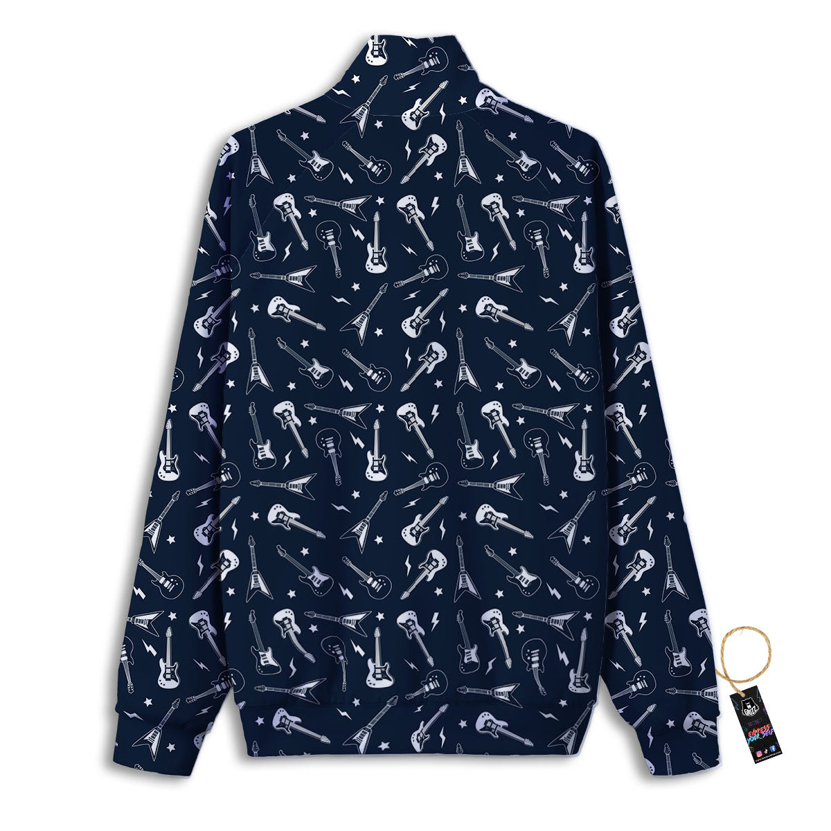 Electric Guitar Print Pattern Track Jacket-grizzshop