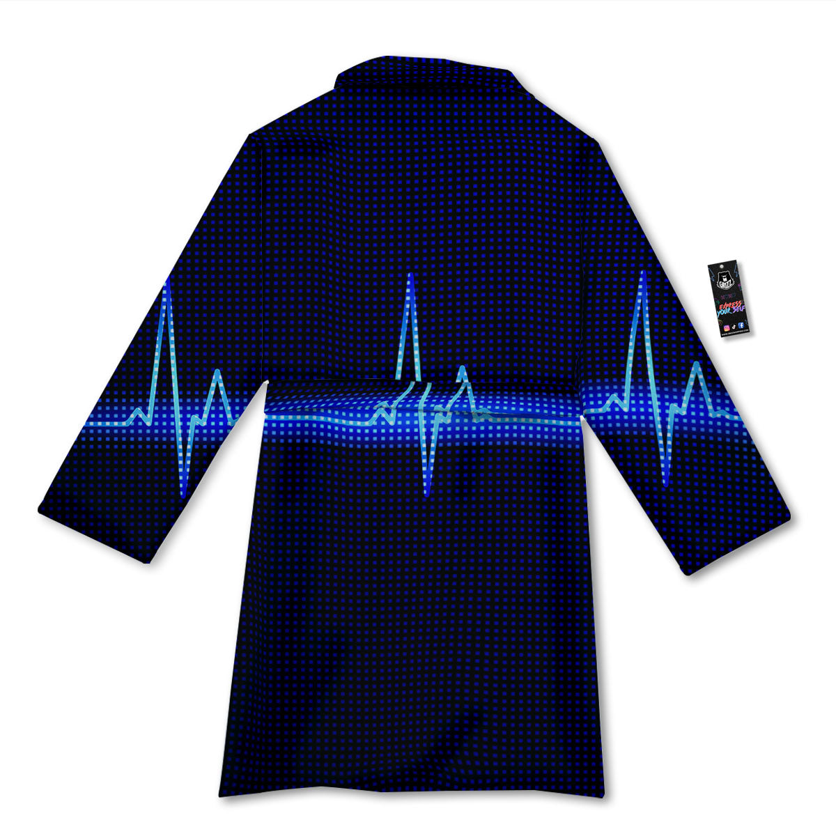 Electrocardiogram Heartbeat Print Bathrobe-grizzshop