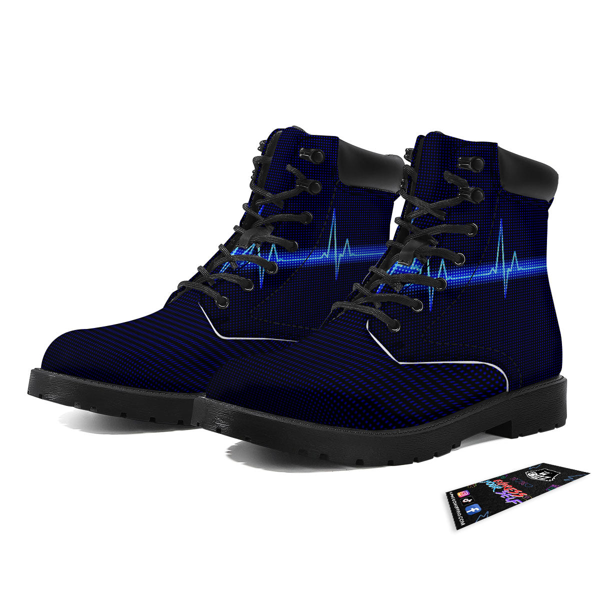 Electrocardiogram Heartbeat Print Boots-grizzshop