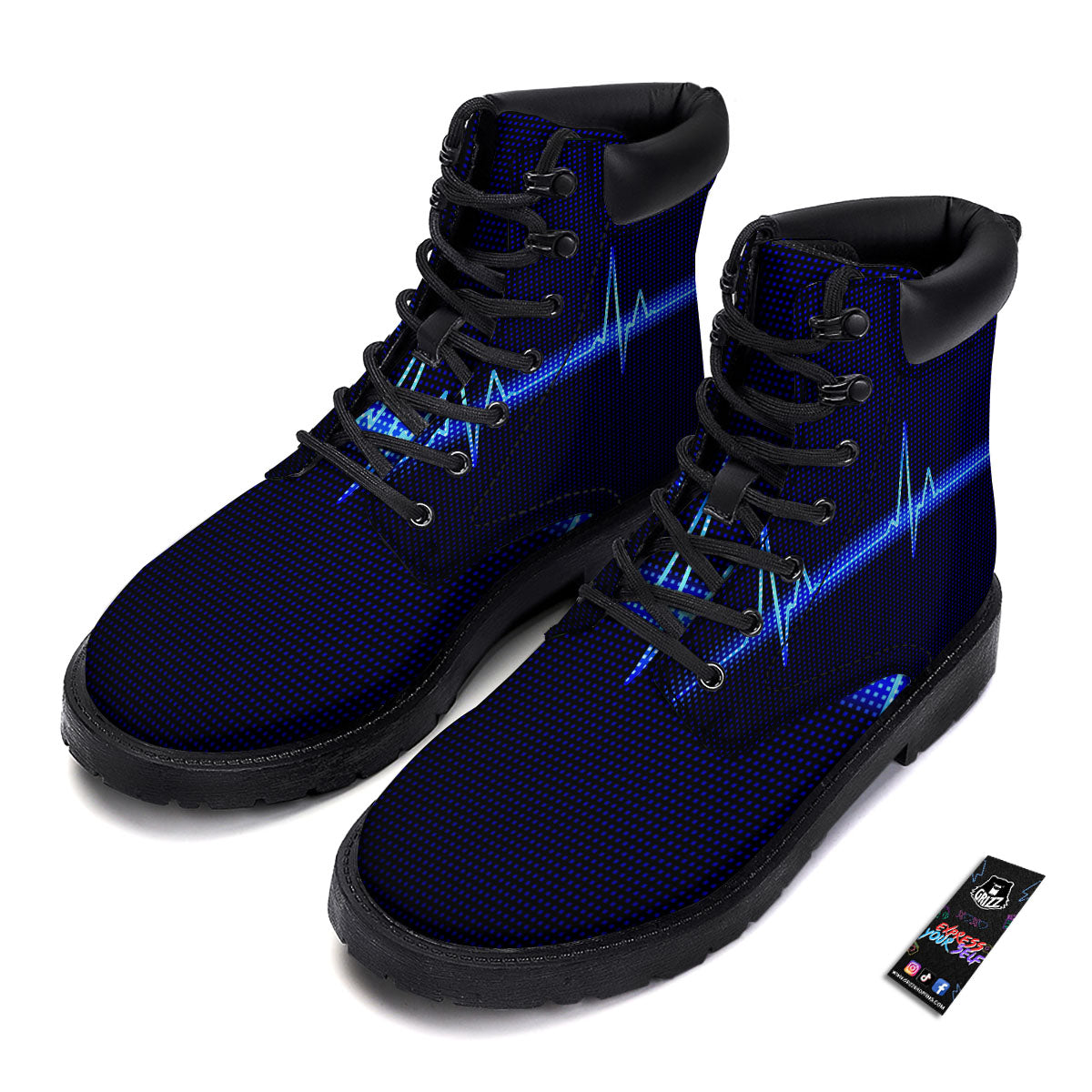 Electrocardiogram Heartbeat Print Boots-grizzshop