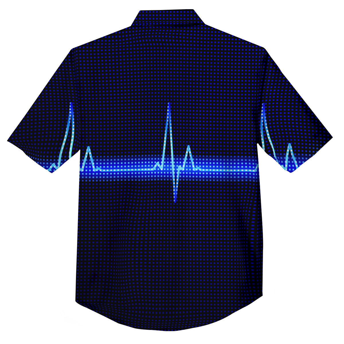 Electrocardiogram Heartbeat Print Button Up Shirt-grizzshop