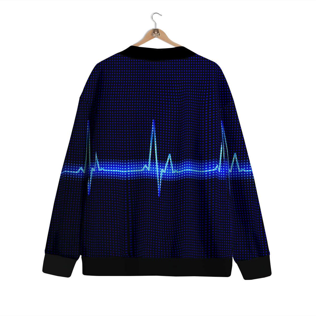 Electrocardiogram Heartbeat Print Cardigan-grizzshop