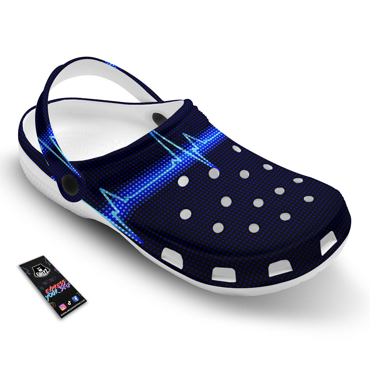Electrocardiogram Heartbeat Print Clog-grizzshop