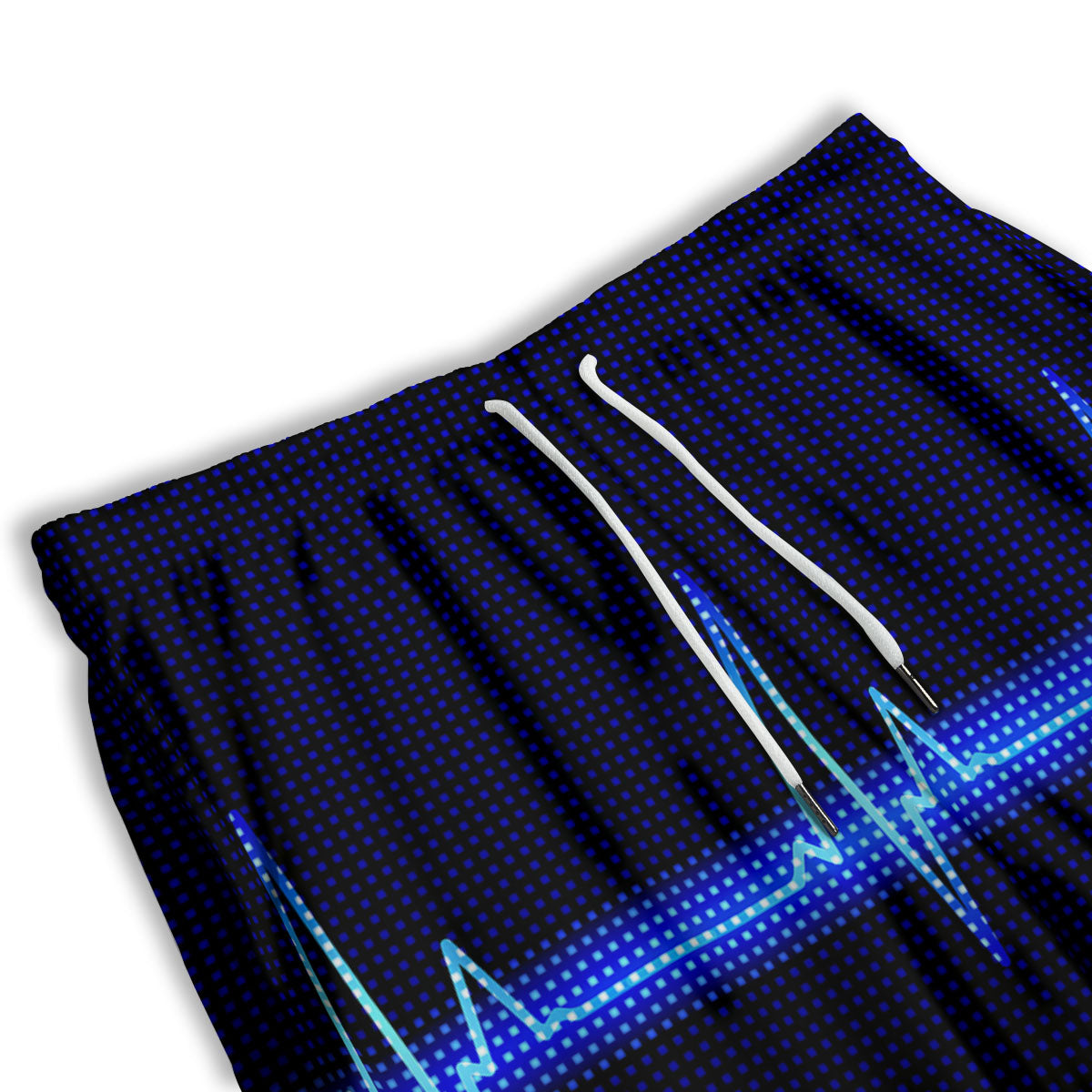 Electrocardiogram Heartbeat Print Men's Athletic Shorts