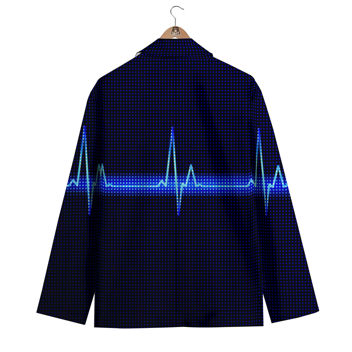 Electrocardiogram Heartbeat Print Men's Blazer-grizzshop