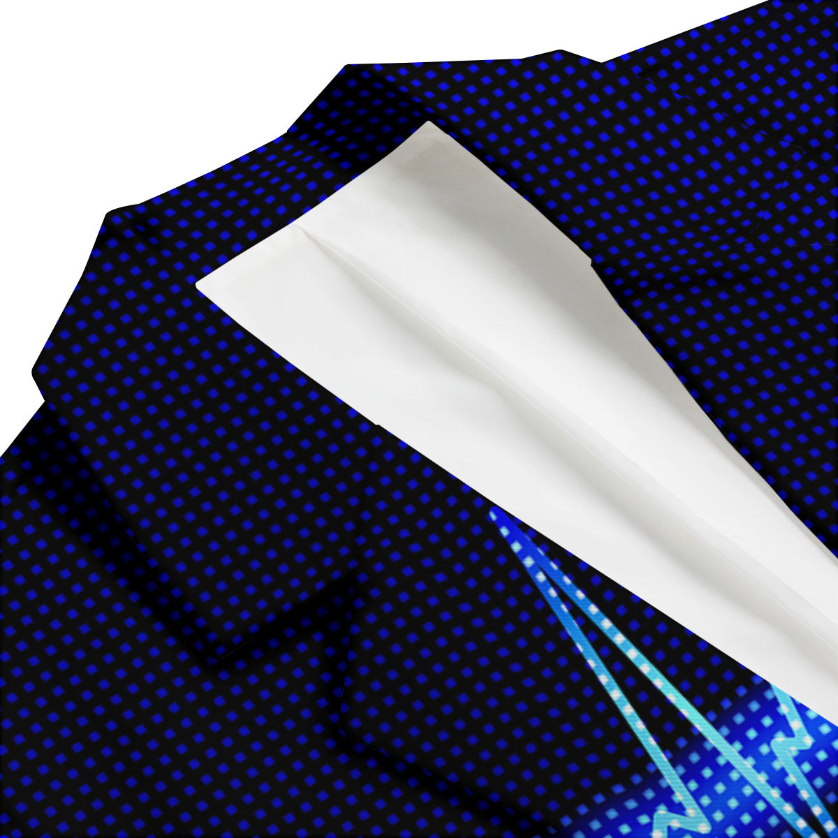 Electrocardiogram Heartbeat Print Men's Blazer-grizzshop