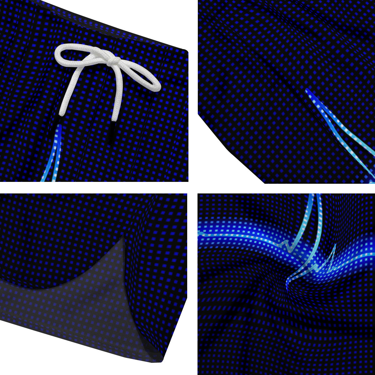 Electrocardiogram Heartbeat Print Men's Running Shorts-grizzshop
