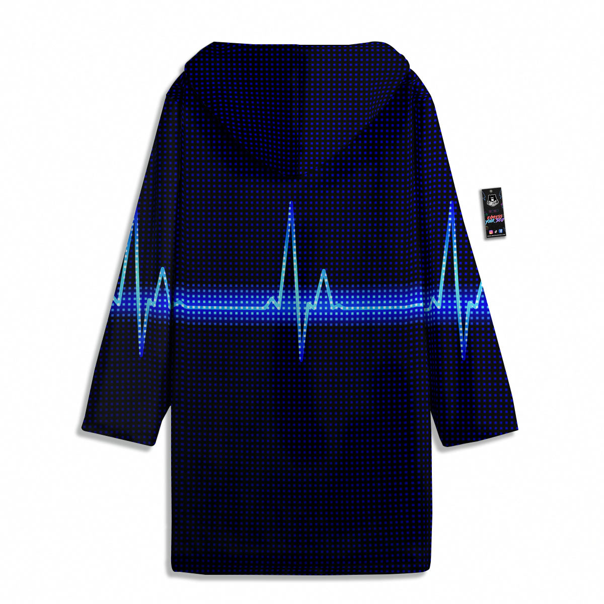 Electrocardiogram Heartbeat Print Men's Windbreaker Jacket-grizzshop