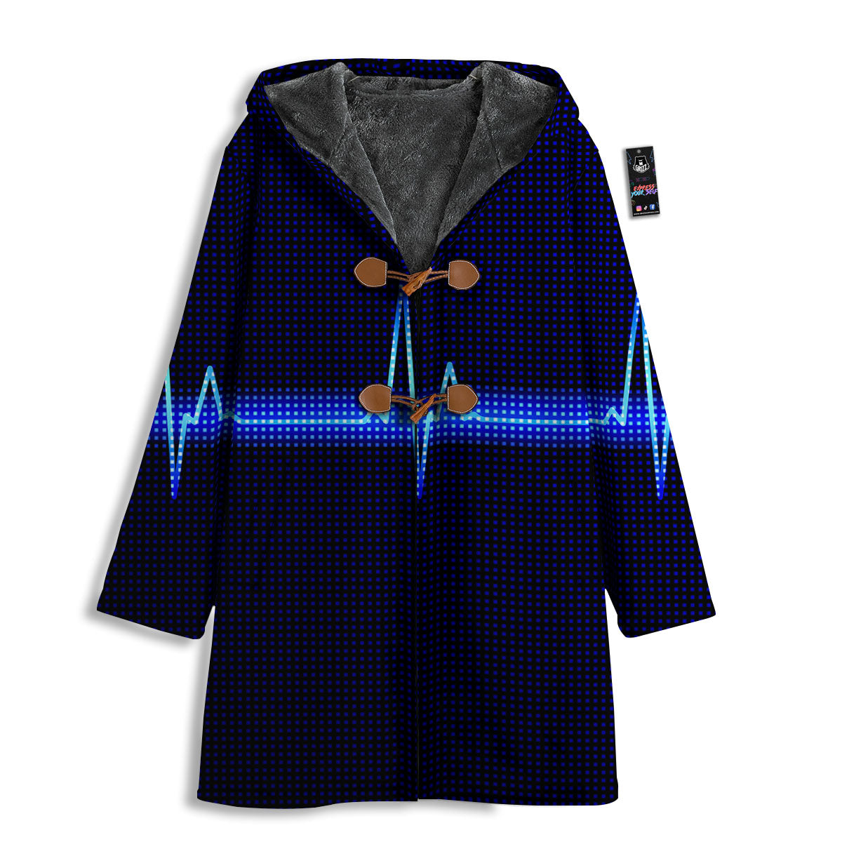 Electrocardiogram Heartbeat Print Men's Windbreaker Jacket-grizzshop
