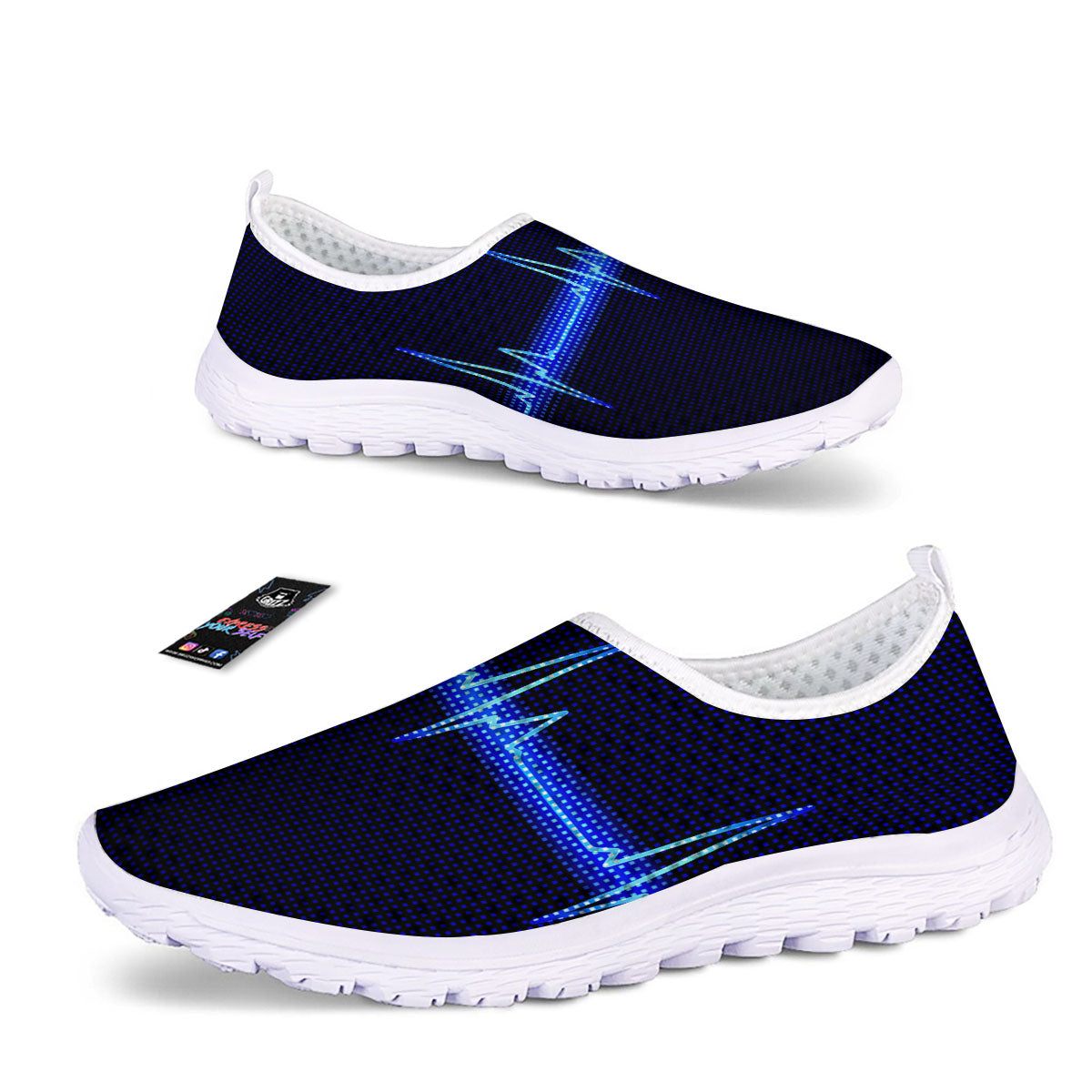 Electrocardiogram Heartbeat Print Nurse Shoes-grizzshop