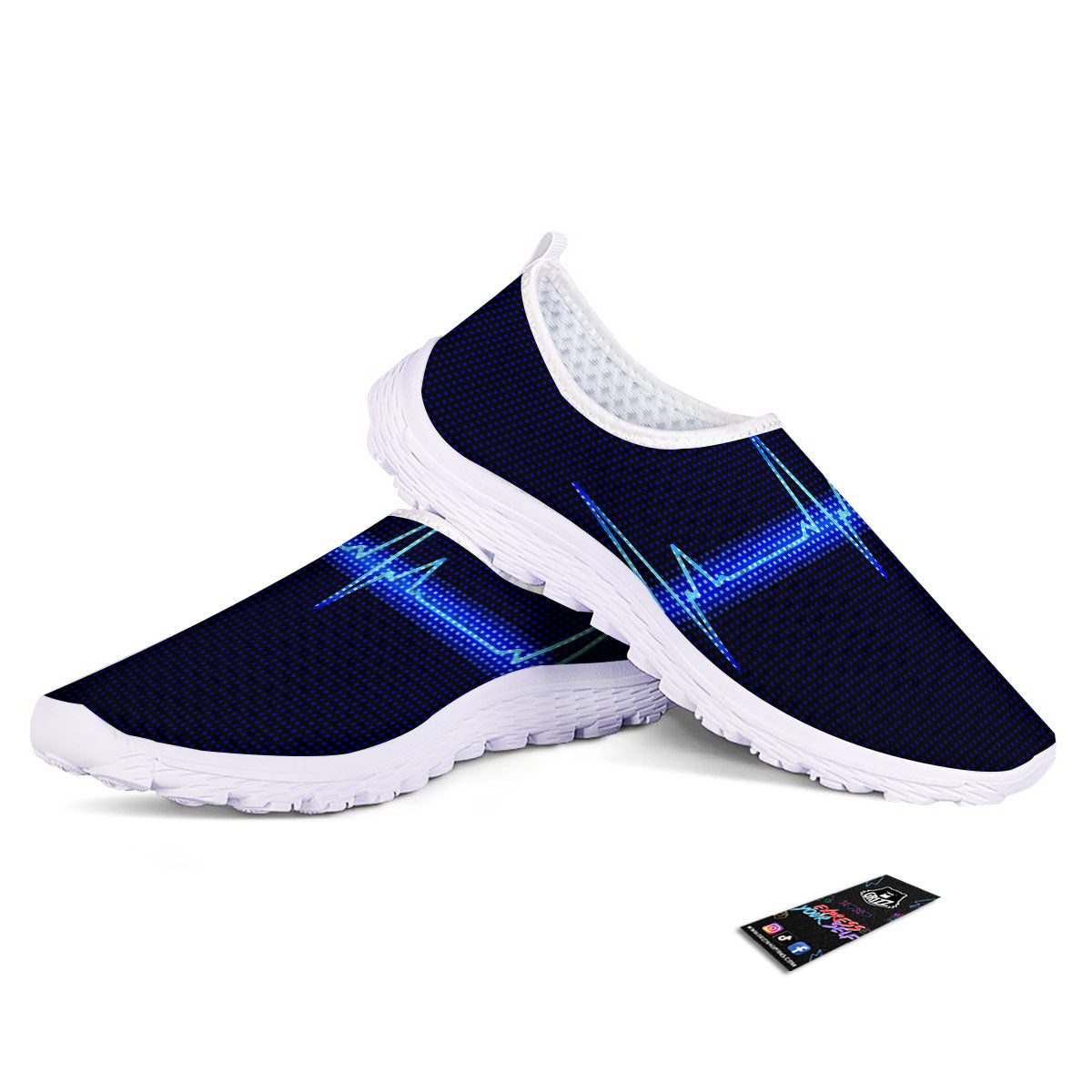 Electrocardiogram Heartbeat Print Nurse Shoes-grizzshop