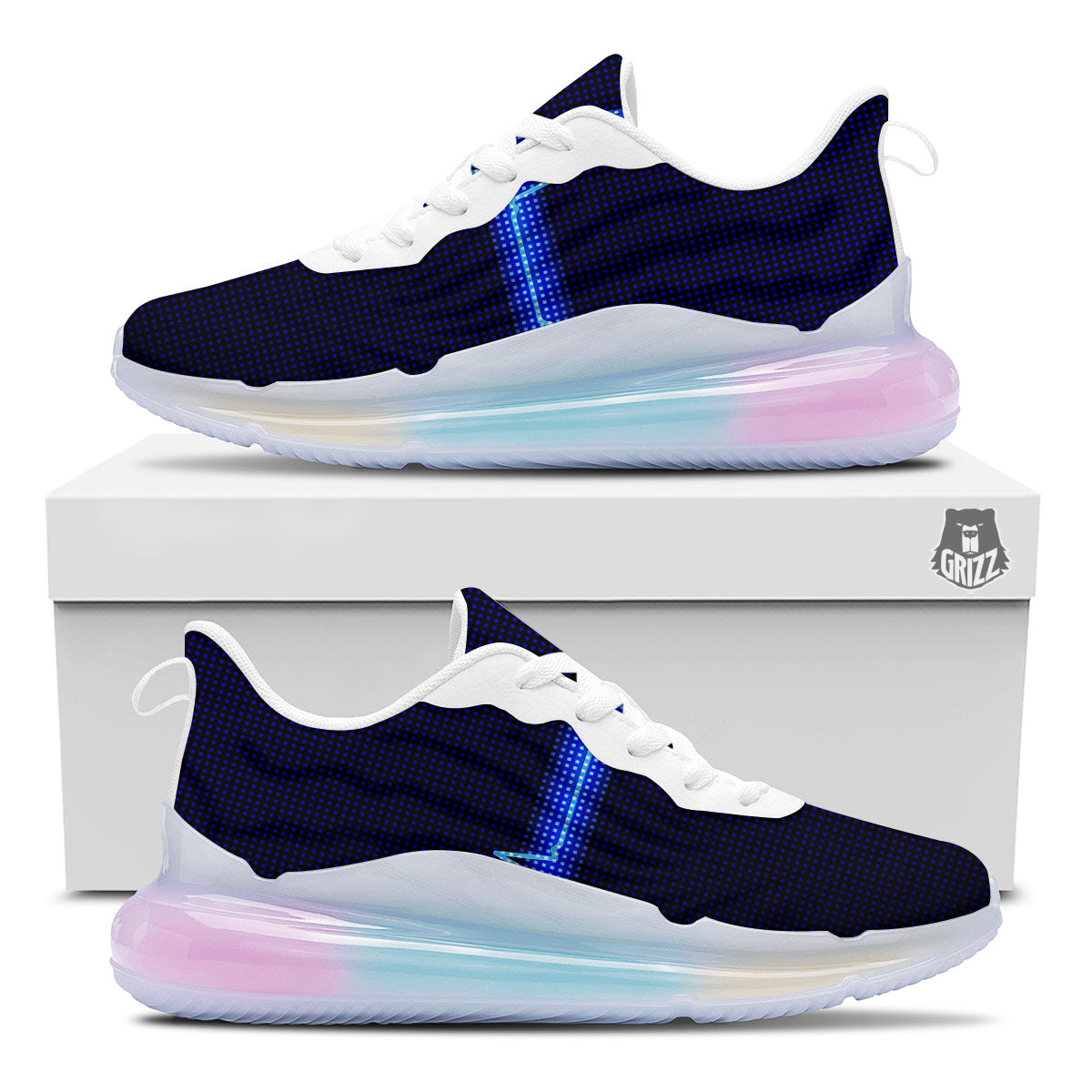 Electrocardiogram Heartbeat Print Running Sneakers-grizzshop