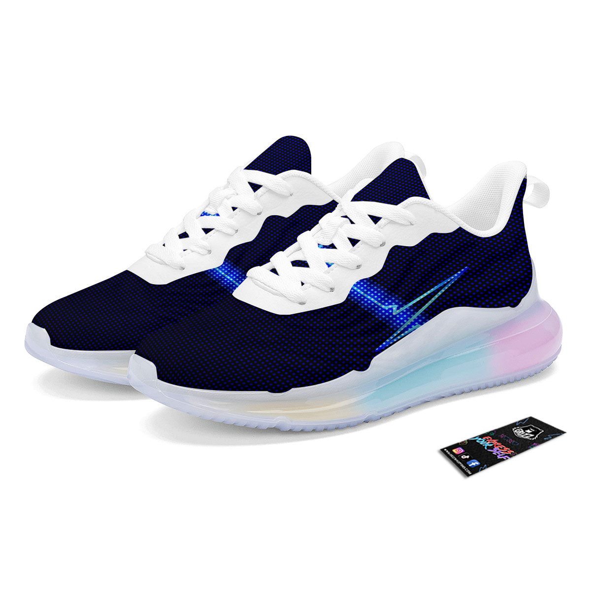 Electrocardiogram Heartbeat Print Running Sneakers-grizzshop