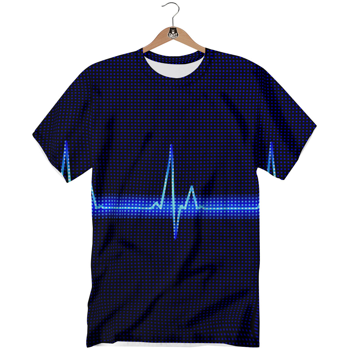 Electrocardiogram Heartbeat Print T-Shirt-grizzshop
