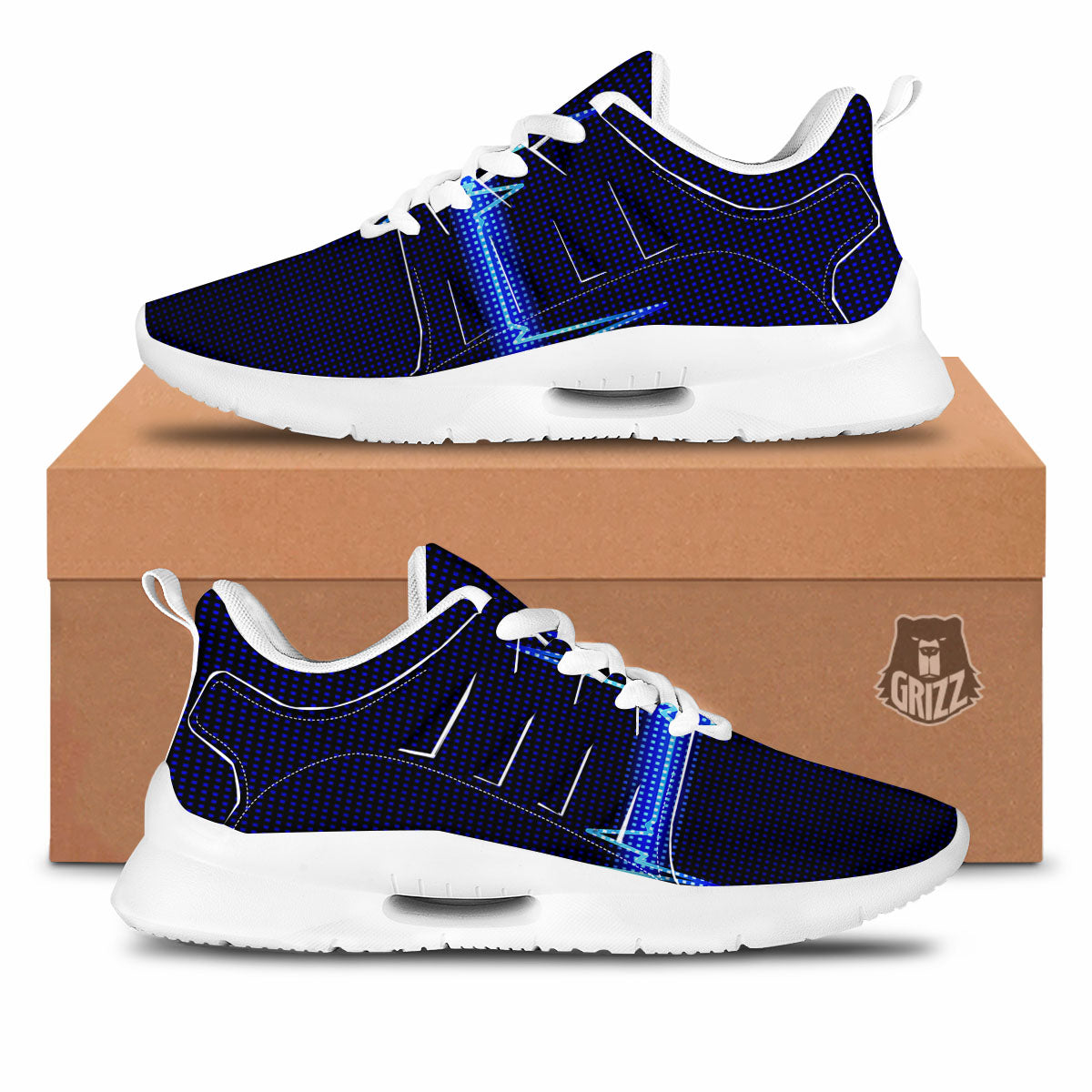 Electrocardiogram Heartbeat Print Tennis Shoes-grizzshop