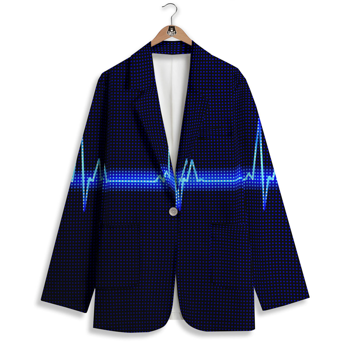 Electrocardiogram Heartbeat Print Women's Blazer-grizzshop
