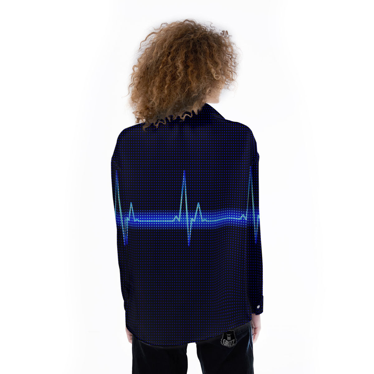 Electrocardiogram Heartbeat Print Women's Long Sleeve Shirts-grizzshop