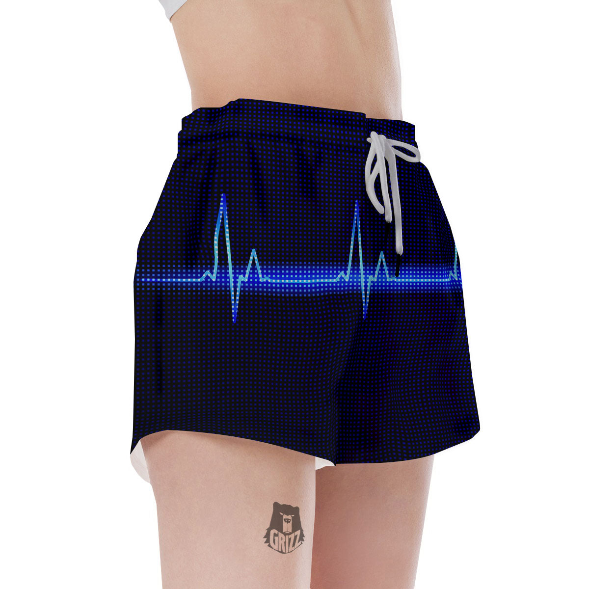 Electrocardiogram Heartbeat Print Women's Shorts-grizzshop