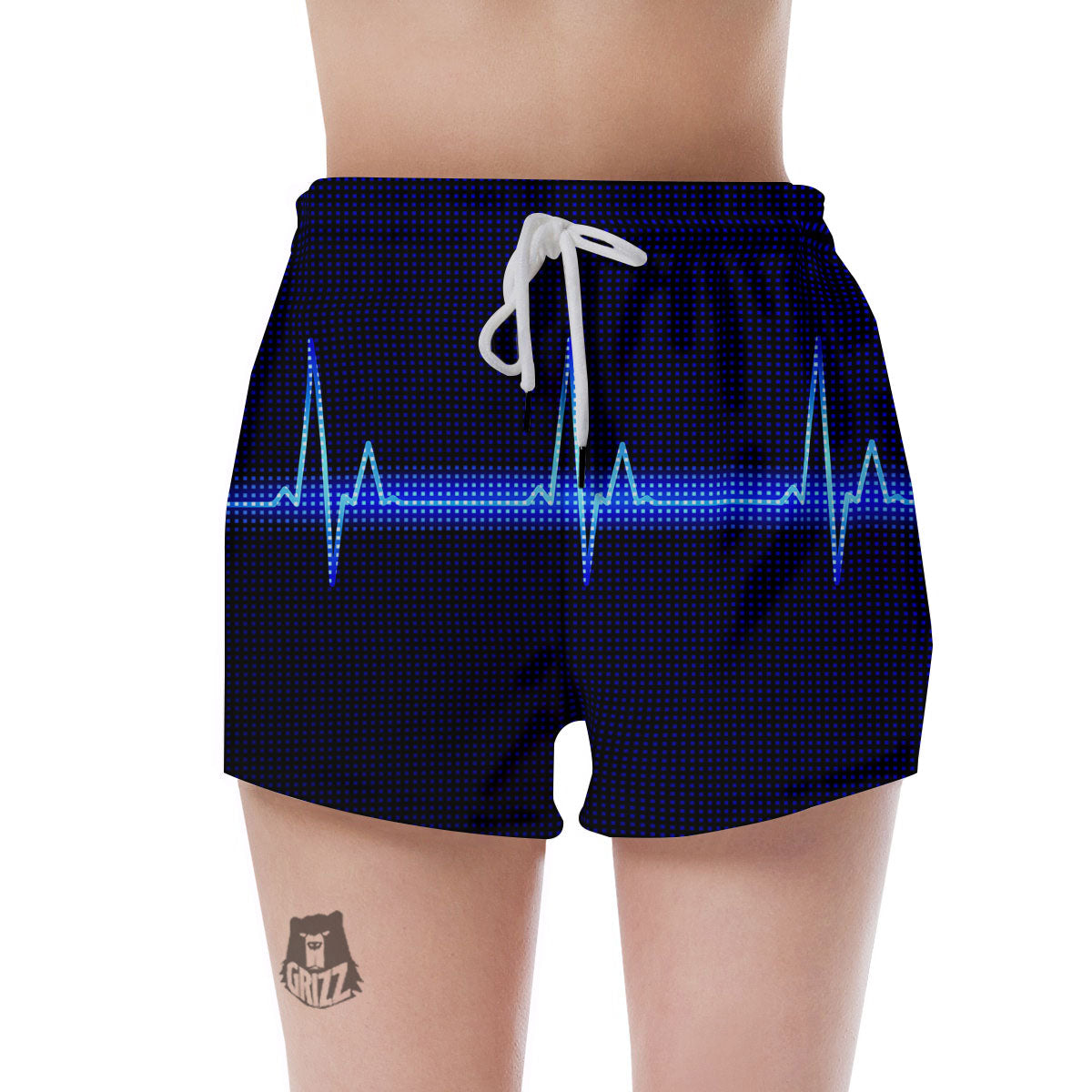 Electrocardiogram Heartbeat Print Women's Shorts-grizzshop