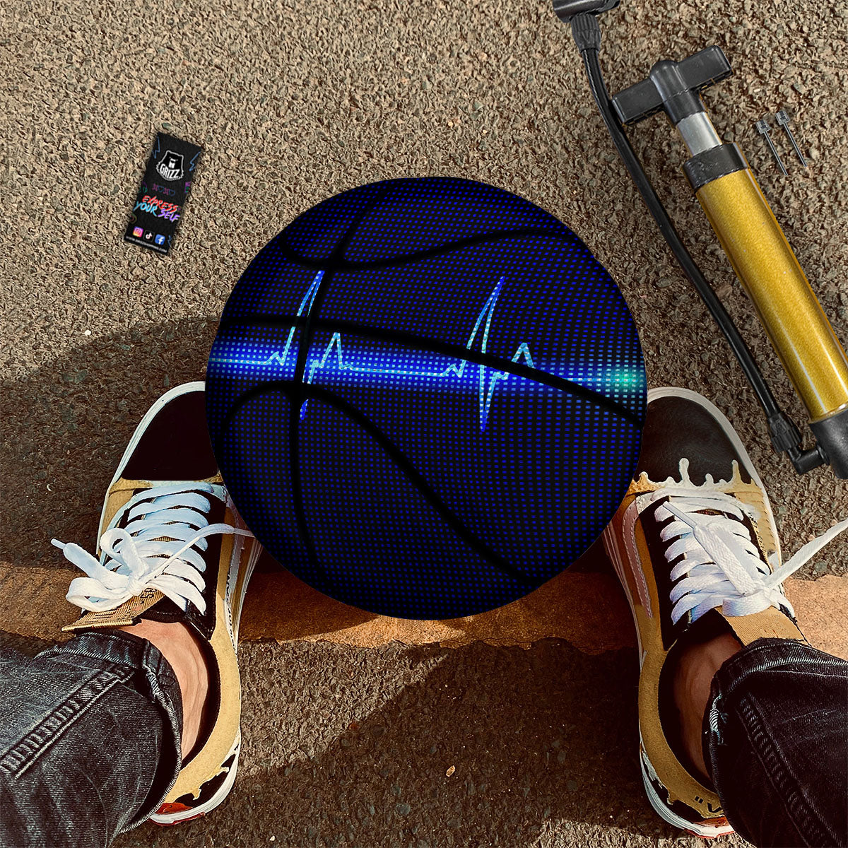 Electrocardiogram Heartbeat Print Basketball
