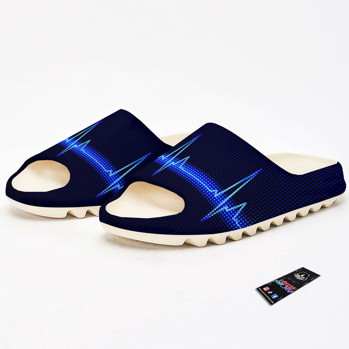 Electrocardiogram Heartbeat Print Sandals-grizzshop