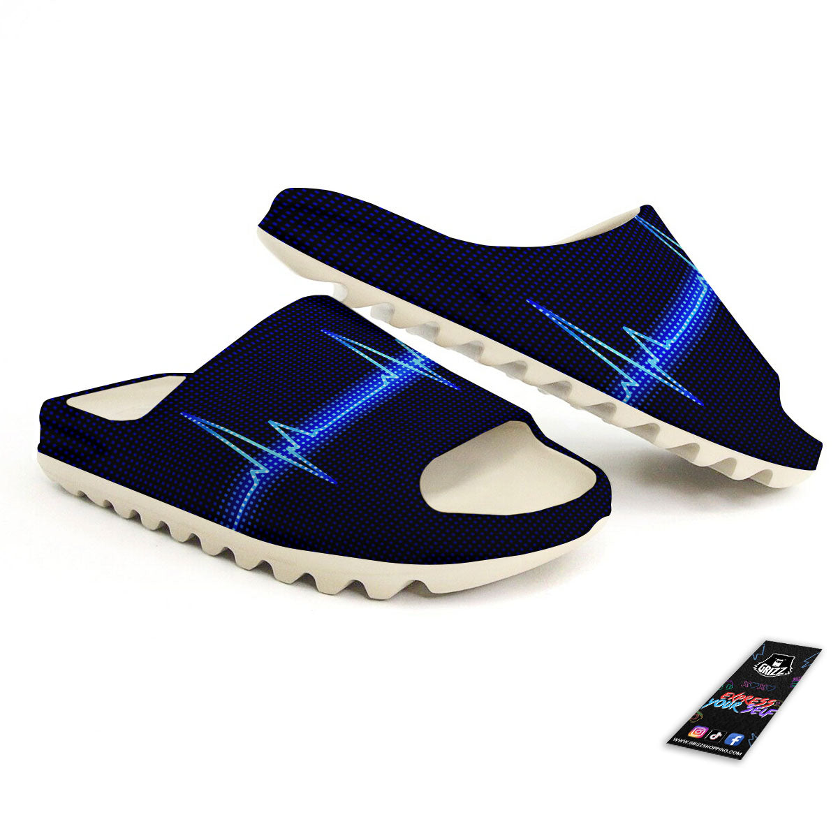 Electrocardiogram Heartbeat Print Sandals-grizzshop