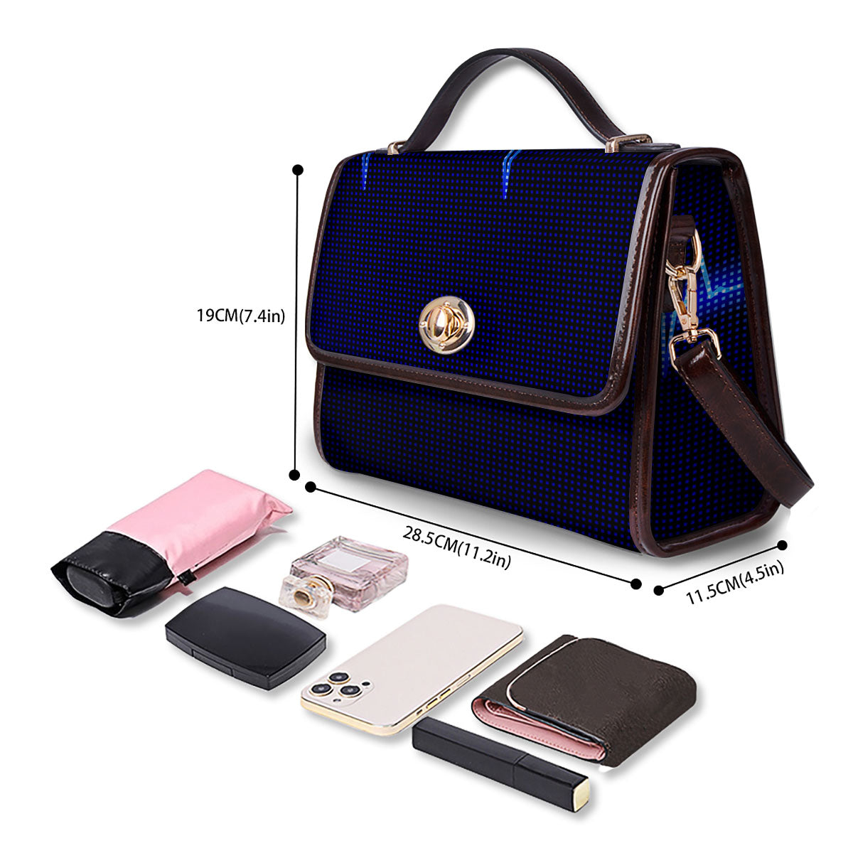 Electrocardiogram Heartbeat Print Women's Satchel Bag