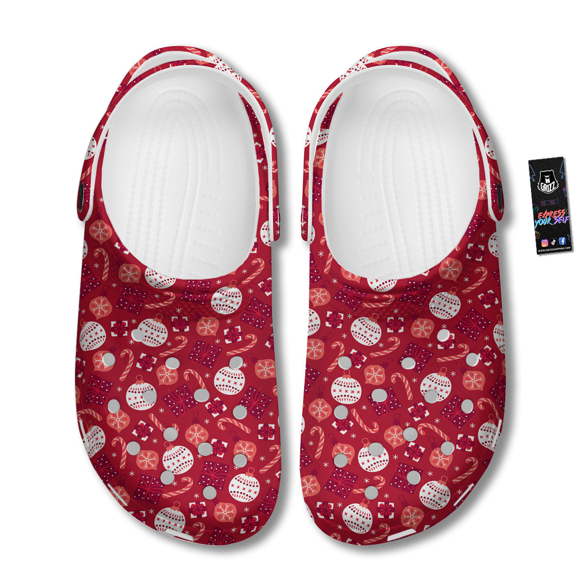 Elements Merry Christmas Print Pattern Clog-grizzshop