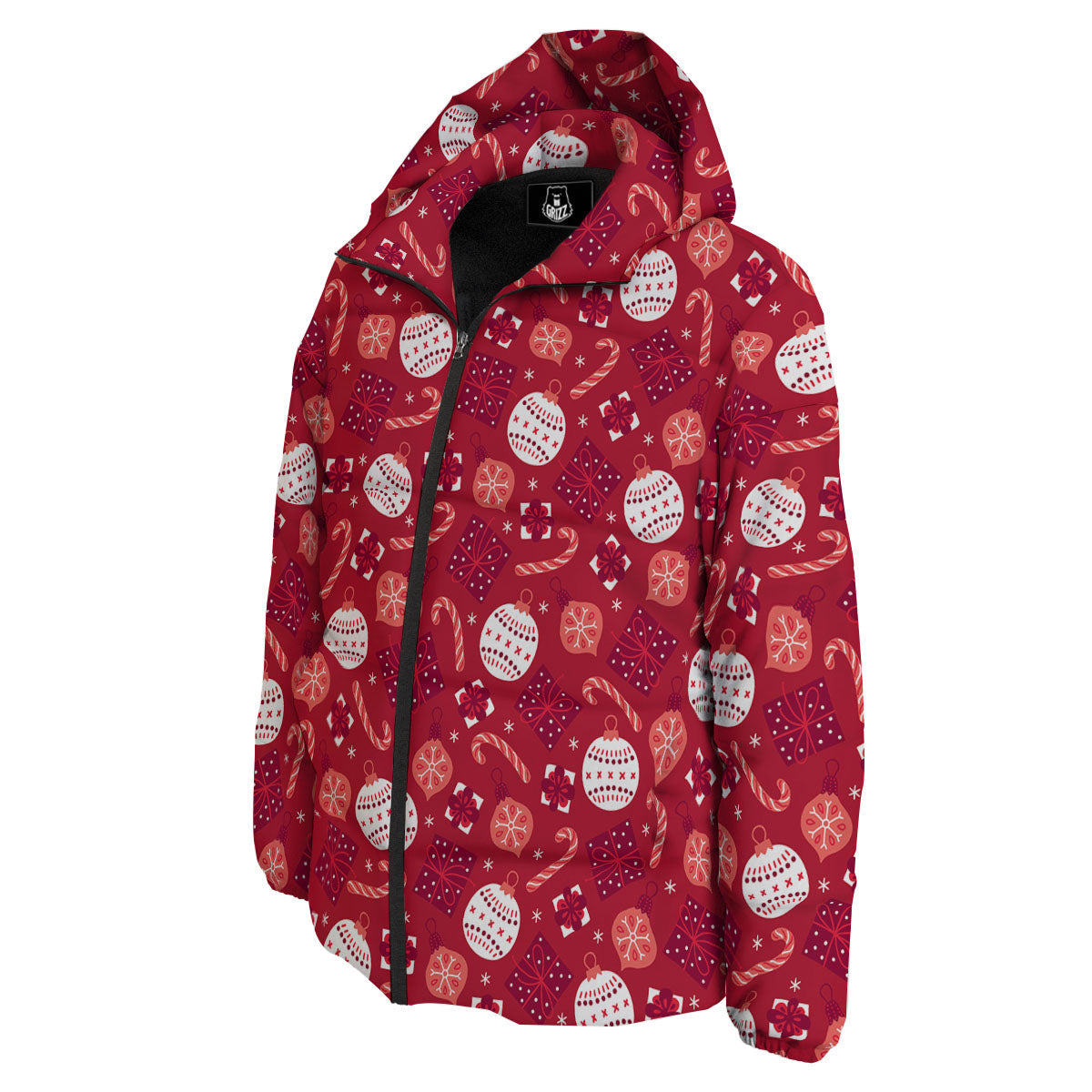 Elements Merry Christmas Print Pattern Down Jacket-grizzshop