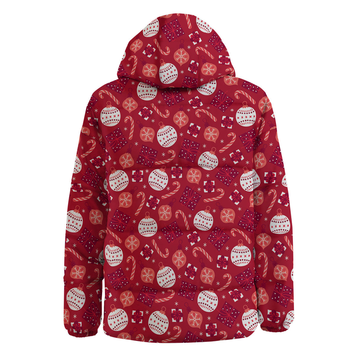 Elements Merry Christmas Print Pattern Down Jacket-grizzshop