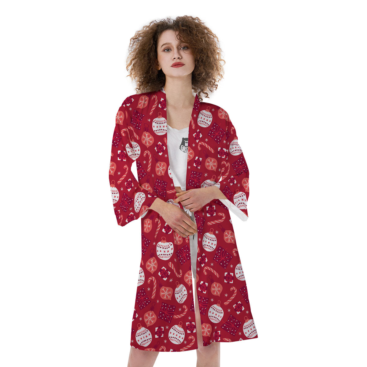 Elements Merry Christmas Print Pattern Kimono-grizzshop